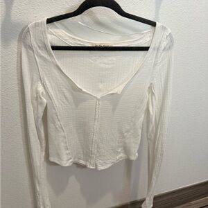 We The Free Cream Long Sleeve Blouse
